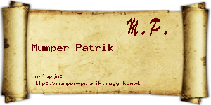 Mumper Patrik névjegykártya